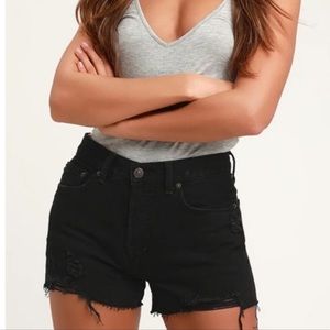 Free People Sofia Short in Black distressed